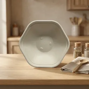 Great Quality Disposable 360ml Hexa Bowl Made From <b>Pulp</b> Moulded Sugarcane Bagasse Eco-Friendly Biodegradable for Party Catering - Product Image 4
