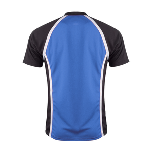 Maillot de sport unisexe à manches raglan sans col, imprimé bleu et noir, 100 % polyester, pour entraînement d'équipe, football, baseball - Product Image 2