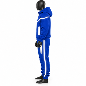 Ensemble de survêtement unisexe personnalisé, imprimé, respirant, réfléchissant, épais, style streetwear automne, avec strass et capuche, en promotion - Product Image 4
