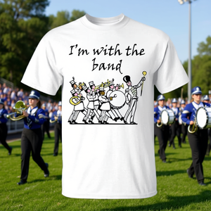 T-shirt I'm With The Band Marching Band per adulti, unisex, girocollo, manica corta, stampa serigrafica, per il ritorno a scuola, per la laurea - Product Image 2