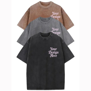 Ensemble 2 pièces d'été pour homme : T-shirt en coton épais délavé à l'acide et short, séchage rapide, logo imprimé en mousse, vêtements de marque - Product Image 2