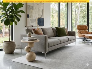 Mesa de Centro Moderna de Piedra con Base Esférica, Muebles Minimalistas para Sala de Estar, Diseño Artesanal - Product Image 3