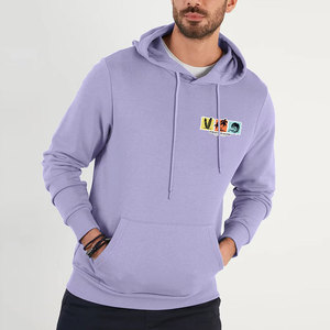 Sudadera con Capucha Morada para Hombre, Corte Regular, Tejido de Algodón, Estilo Casual para Otoño, Diseño con Bolsillo, Logotipo en la Manga Izquierda - Product Image 3