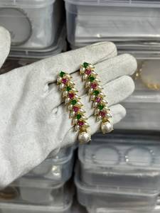 Pendientes de Perlas con Borlas Elegantes para Mujer, Largos, Colgantes, para Fiestas, Joyería Nupcial India, Venta al Por Mayor - Product Image 5