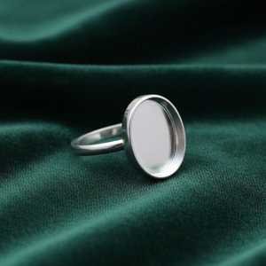 Base de Anillo en Forma de Corazón de Plata de Ley 925 Sólida Premium, Ecológica, Libre de Plomo y Níquel, para Joyería DIY con Resina - Product Image 1