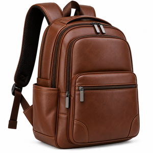 Mochila de Cuero Personalizada al por Mayor, Mochila para Portátil de Negocios, Mochila Ejecutiva de Viaje, Mochila de Cuero Unisex Personalizada para Exteriores - Product Image 1