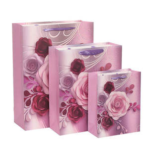 Bolsa de Papel Kraft para Comercio Minorista con Logotipo Rosa Grande y Negro Pequeño, Diseño Personalizado, Laminada, para Empaque en Línea - Product Image 1