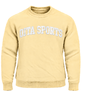 Custom Beige <b>Men</b> Crew Neck Sweater Long Sleeve Soft Knit Pullover Casual <b>Winter</b> <b>Jumper</b> Ribbed Cuffs with Raised Chest Letter - Product Image 1
