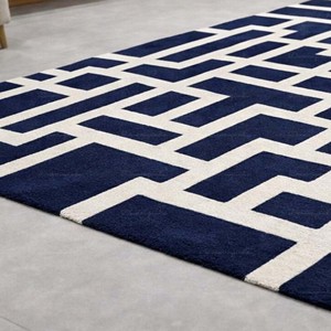 Geometric Pattern Area Rug Modern Blue Hand Tufted Living Room Carpet for Large <b>Floor</b> Rug Soft Luxury Bedroom Home Decor Carpet - Product Image 6