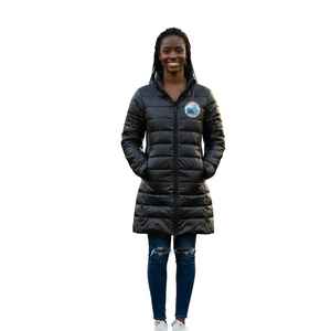 แจ็คแอนด์จิล ลอง แบล็ค แพ็คเคเบิ้ลแจ็คเก็ตผู้หญิง เสื้อโค้ทกันหนาวน้ำหนักเบาแบบควิลท์  เสื้อพัฟเฟอร์อุ่นๆ สำหรับเดินทาง ท่องเที่ยวกลางแจ้ง แฟชั่นเสื้อคลุม - Product Image 3