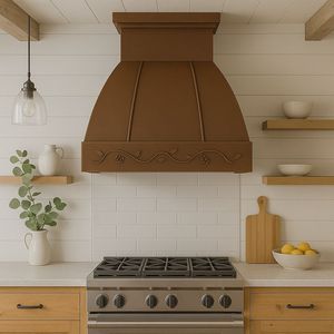 Hotte de cuisine en cuivre métallique conçue pour des espaces de cuisson élégants, cheminée décorative artisanale haut de gamme, ventilation supérieure et efficace - Product Image 3