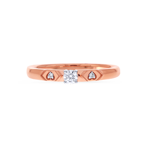 14K Rose Gold Diamond Swirl <b>Ring</b> Elegant Pave Setting Minimalist <b>Stacking</b> <b>Ring</b> Fine Jewelry for Women - Product Image 3