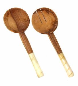 Cuillère de service antique en résine et bois, accessoires de cuisine de haute qualité en résine et bois, ensemble de cuillères de service, nouvelles idées de produits - Product Image 1