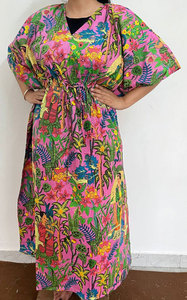 Elegante Vestido Kaftán de Algodón Estampado para Mujer, Estilo Informal y con un Toque Elegante - Product Image 3
