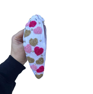 Diadema bordada con cuentas de semillas para fiestas navideñas, diadema única con bordado de cuentas de semillas con temática navideña - Product Image 2