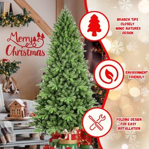 Albero di Natale Artificiale Verde da 180 cm, Rami Misti in PE/PVC, Base Pieghevole Premium con Cerniere, Decorazione Natalizia da Interno - Realistico - Product Image 6