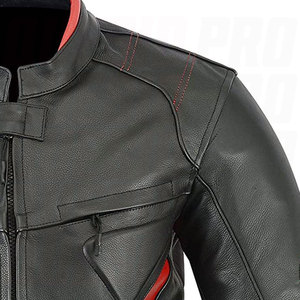 Chaqueta de Motociclista de Cuero para Hombre, Diseño Minimalista, Estructura Acolchada, Ajuste Seguro y Cómodo, Ropa Exterior Urbana para Motociclistas, Duradera - Product Image 5