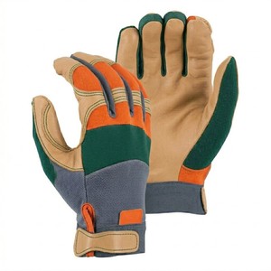 Guantes de Jardinería Resistentes, Palma de Cuero Sintético, Dorso de Spandex, Muñeca Ajustable, Reforzados, Guantes de Seguridad para Trabajo, Europa - Product Image 2