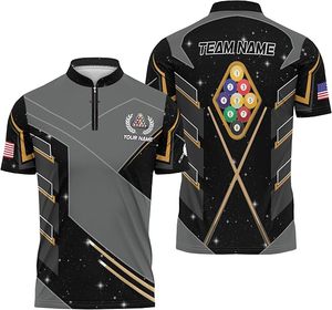 Camiseta Deportiva Personalizada de Snooker y Billar con Media Cremallera para Bola 8 - Product Image 4