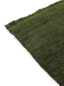 Tapis d'intérieur noué à la main, à poils ras, lavable, antidérapant, respectueux des animaux de compagnie, de couleur verte, abstrait, pour salon, différents styles - Product Image 2