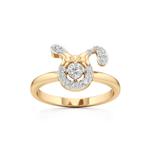 Anillo de Cóctel de Oro de 18K con Diamantes para Mujer, Diseño de Mickey Mouse, Estilo Lindo - Product Image 2
