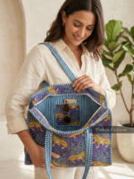 Sac à bandoulière matelassé pour ordinateur portable, motif léopard, style indien imprimé au bloc, style safari, avec couture Kantha, écologique, été-automne, export