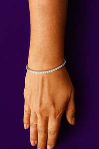 สร้อยข้อมือมิตรภาพประดับมอสซาไนต์น่ารัก ชุบทอง 14K เงินแท้ 925 สำหรับผู้หญิงและเด็ก - Product Image 3