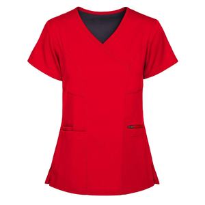 ชุดสครับถักทอทันสมัย ป้องกันริ้วรอย เป็นมิตรกับสิ่งแวดล้อม สำหรับผู้หญิง ใช้ในคลินิกสปาและร้านเสริมสวย  รับผลิตตามสีและโลโก้ที่ต้องการ - Product Image 2