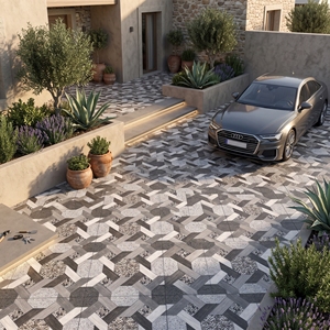 400x400mm 12mm Heavy Duty Ceramic Modern Swimming <b>Pool</b> Parking Floor Punch Finish Outdoor Anti Slip Driveway <b>Garden</b> Walkway - Product Image 6