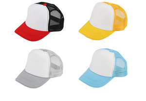 Quick Shipping Promotional Baseball Trucker <b>Hats</b> Blank Mesh Foam 5 Panels Trucker <b>Hats</b> for Sublimation - Product Image 3