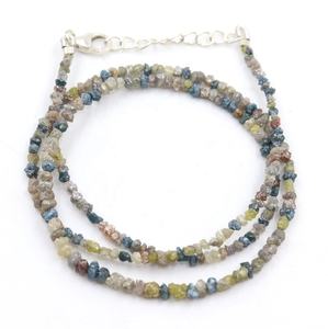 Excelente Collar Minimalista con Cuentas Multifacéticas Sin Cortar de 3 mm y 16 Pulgadas, Cuentas Multidiamante - Product Image 1