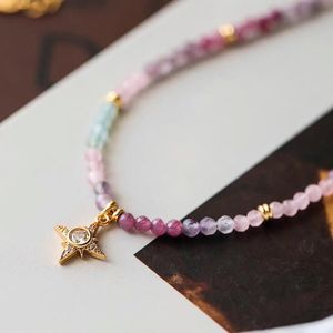 Multi Gemstone <b>Necklace</b> Star Pendant Natural Stone Beaded <b>Necklace</b> Multi Gemstone Minimalist Boho Jewelry - Product Image 2