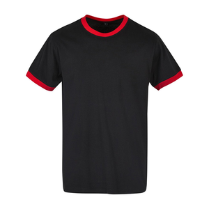 Camiseta Moderna de Cuello Redondo y Manga Corta para Hombre, Bordada y Personalizable, con Ribete en Contraste Blanco, Corte Regular, Estilo Vintage, 100% Algodón - Product Image 2