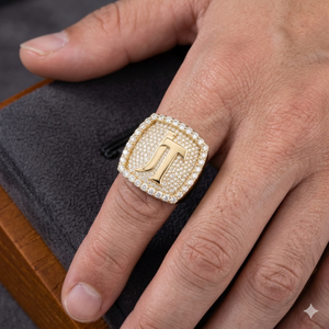 Trendy Luxury Hip Hop <b>Iced</b> Moissanite Diamond 925 Silver Gold Plated Rapper Jewelry Custom Initial Letter Championship <b>Ring</b> Gift - Product Image 2