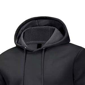 Sudadera con Capucha Personalizada para Hombre, Color Negro Carbón, para Invierno |   Sudadera de Forro Polar Grueso de 320 g |   Forro de Contraste Premium, Impermeable, Corte Holgado - Product Image 3