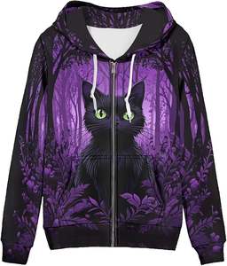 Sudadera con capucha y cremallera para mujer y adolescente, estilo casual, transpirable, con logo frontal, de forro polar, para otoño e invierno, tallas XS-5XL - Product Image 6