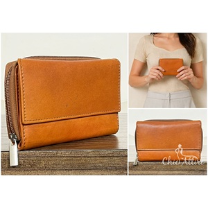 New Style Hot Selling Real Handmade Crunch Leather <b>Small</b> <b>Wallets</b> Stylish Casual Full Grain Leather Classy Cute Clutch for Womens - Product Image 1
