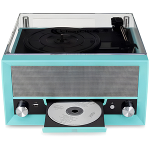 All-In-One Vinyl Record Player Turntable <b>with</b> CD Player, FM Radio, <b>Bluetooth</b>, <b>Aux</b>-In, & USB Port for Digital Recording - Product Image 3