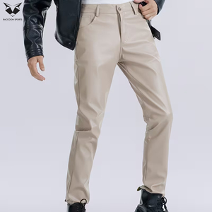 2026 Stretchable Fabric Good Supplier With Own Logo Print Best Seller Unique Design Zippered Slim Fit Faux Leather Pants - Product Image 6