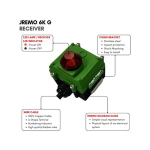 Control Remoto Industrial por Radio para Grúa, Polipasto y Cabrestante, Velocidad Única, 100-240 VCA, JEICO JREMO 6K G, Receptor G Fabricado en Corea - Product Image 3