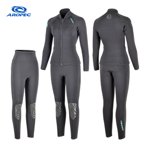 Combinaison de plongée professionnelle Aropec 2 pièces pour femme, fermeture éclair sur la poitrine, super extensible, épaisseur personnalisée, doublure en néoprène, construction GBS - Product Image 1