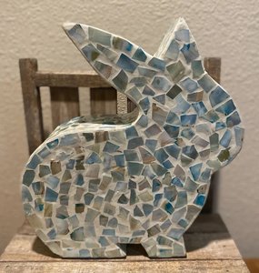 Figurines de lapin faites à la main, colorées, en nacre, sculpture animale, décoration de Pâques - Product Image 6