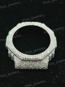 Boîtier de montre Iced Out personnalisé avec lunette ronde en moissanite VVS pour GA2100, montre de sport de luxe entièrement sertie de diamants pour homme - Product Image 5