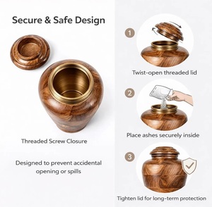 Handcrafted Eco-Friendly Wooden Cremation Urn for Pet with Tree Life Engraving <b>Memorial</b> <b>Box</b> - Product Image 3