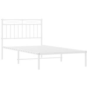 Base de Cama Doble Moderna de Acero Blanco, Diseño Rectangular Moderno, Cama de Metal - Product Image 4