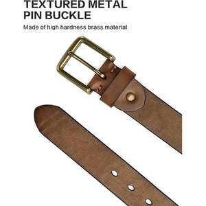 Ceinture en cuir classique vintage pour homme, ceinture de luxe en cuir véritable avec boucle à ardillon, ceinture en cuir de vachette véritable pour homme - Product Image 4