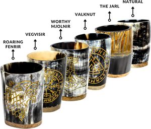 Tazas y Vasos de Chupito de Cuerno Vikingo 100% Auténticos Hechos a Mano de Cuerno de Búfalo, Vasos de 3oz, Diseño Clásico, para Fiestas, Regalo para Hombres - Product Image 4