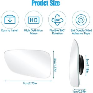 Specchietto Laterale Convesso Senza Cornice in Vetro HD per Punti Ciechi - Accessori Auto - Product Image 3