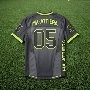 Jersey de Fútbol Americano Gris para Hombre, Personalizado 05, Verde Neón, Acolchado, Ropa Deportiva, Uniforme de Equipo, Venta al Por Mayor - Product Image 5