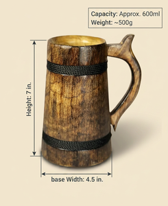 Handmade Polished Natural Viking Drinking Horn Mug Personalized Burl Wood Eco-Friendly Hand-Carved Modern Custom CE Certified - Product Image 6